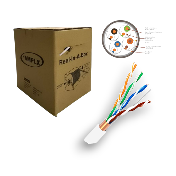 Cáp mạng STP CAT5E cuộn dài đến 300m AMPLX B2 0704